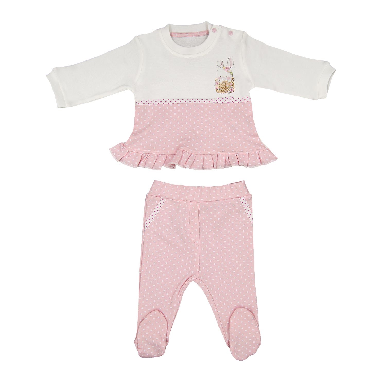 Bebengo Tavşanlı 2'li Bebek  Takımı TKK5036 Pembe