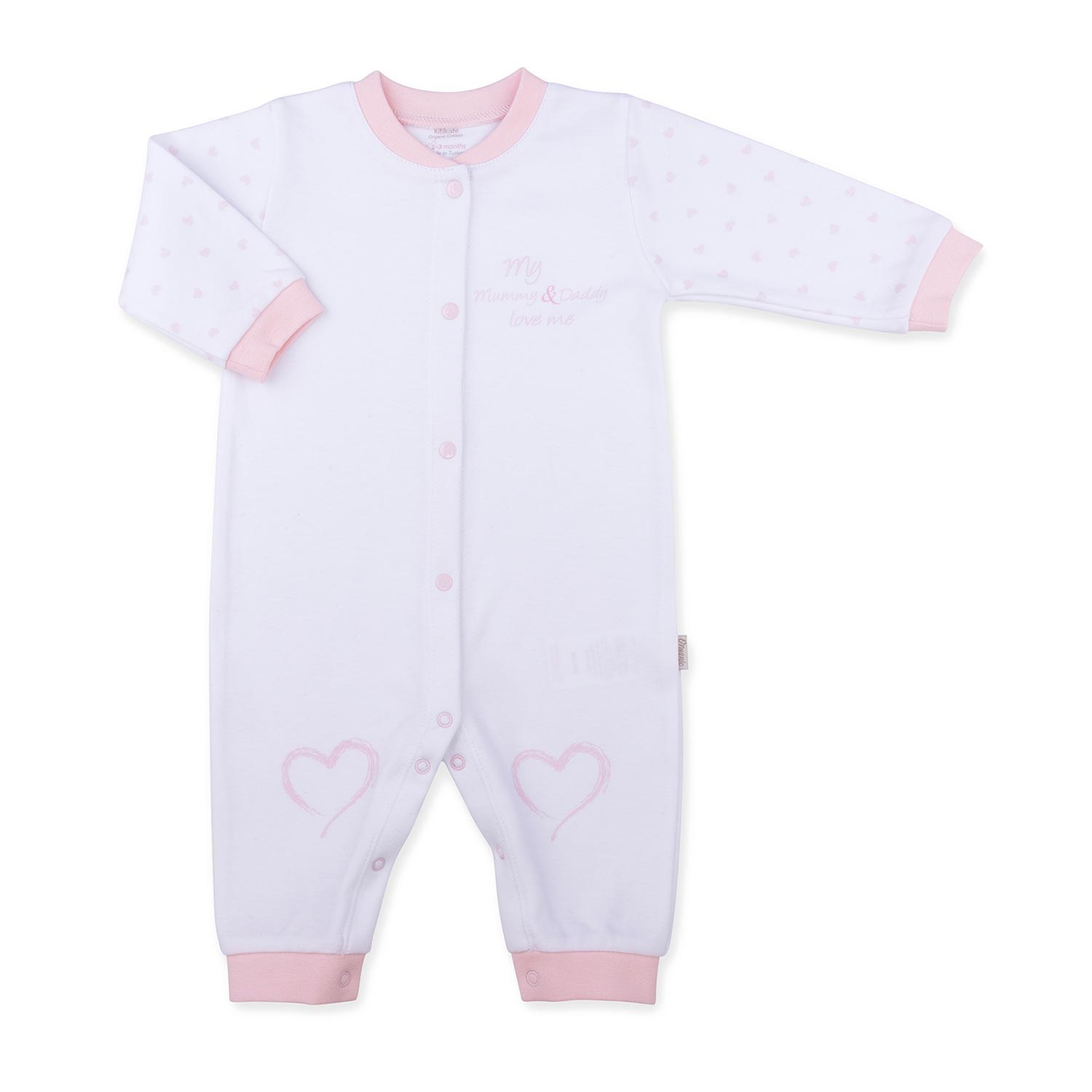 Kitikate Love Me Bebek Tulumu S14815 Beyaz-Pembe