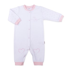 Kitikate Love Me Bebek Tulumu S14815 Beyaz-Pembe