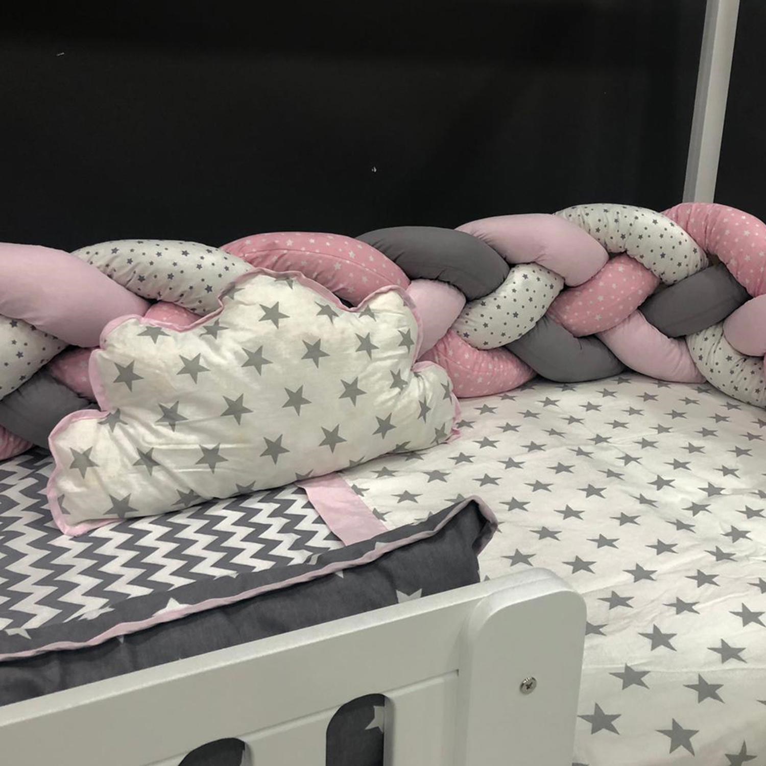 Mini Baby Örgülü Uyku Seti 90x190 cm Pembe