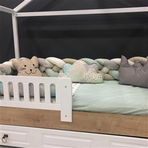 Mini Baby Örgülü Uyku Seti 90x190 cm Bej