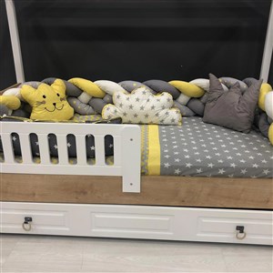 Mini Baby Örgülü Uyku Seti 90x190 cm Sarı