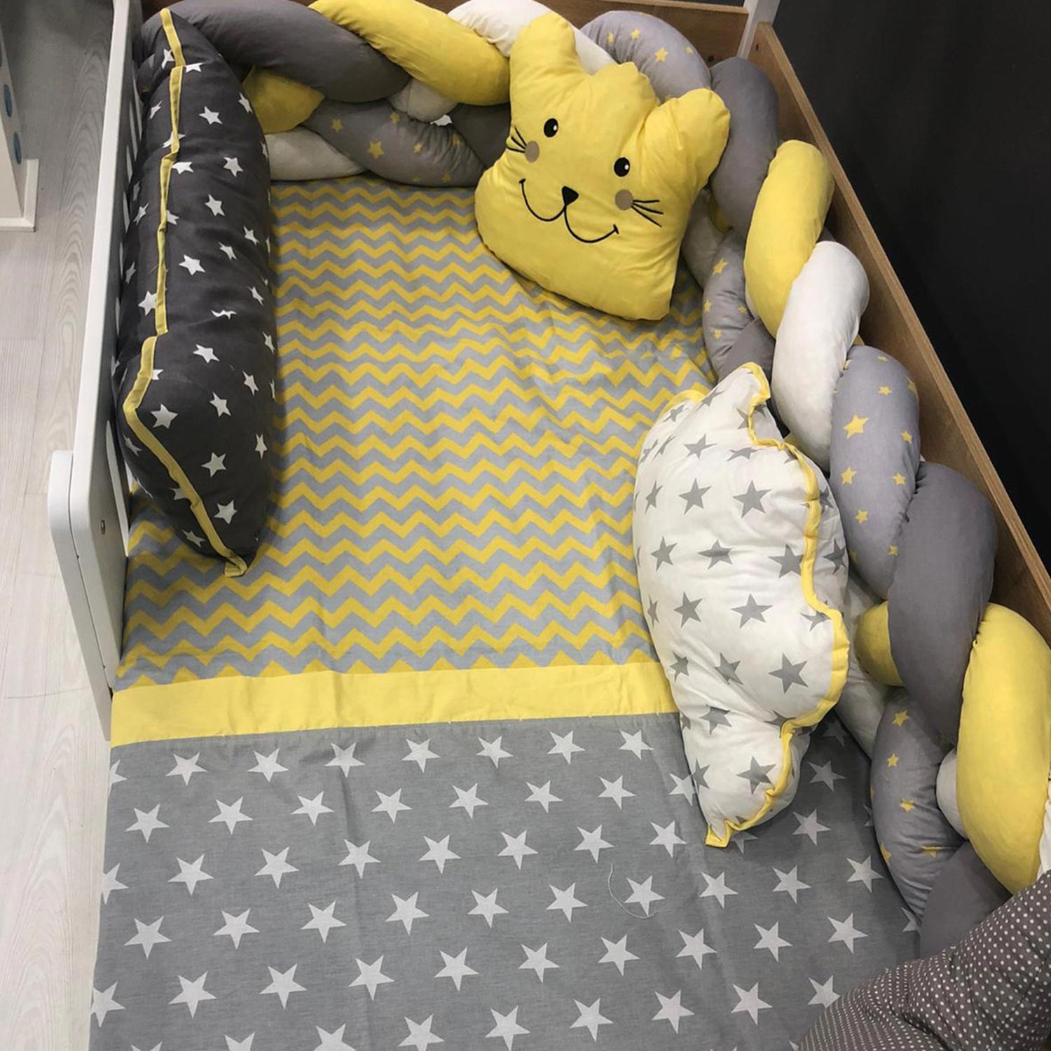 Mini Baby Örgülü Uyku Seti 100x200 cm Sarı