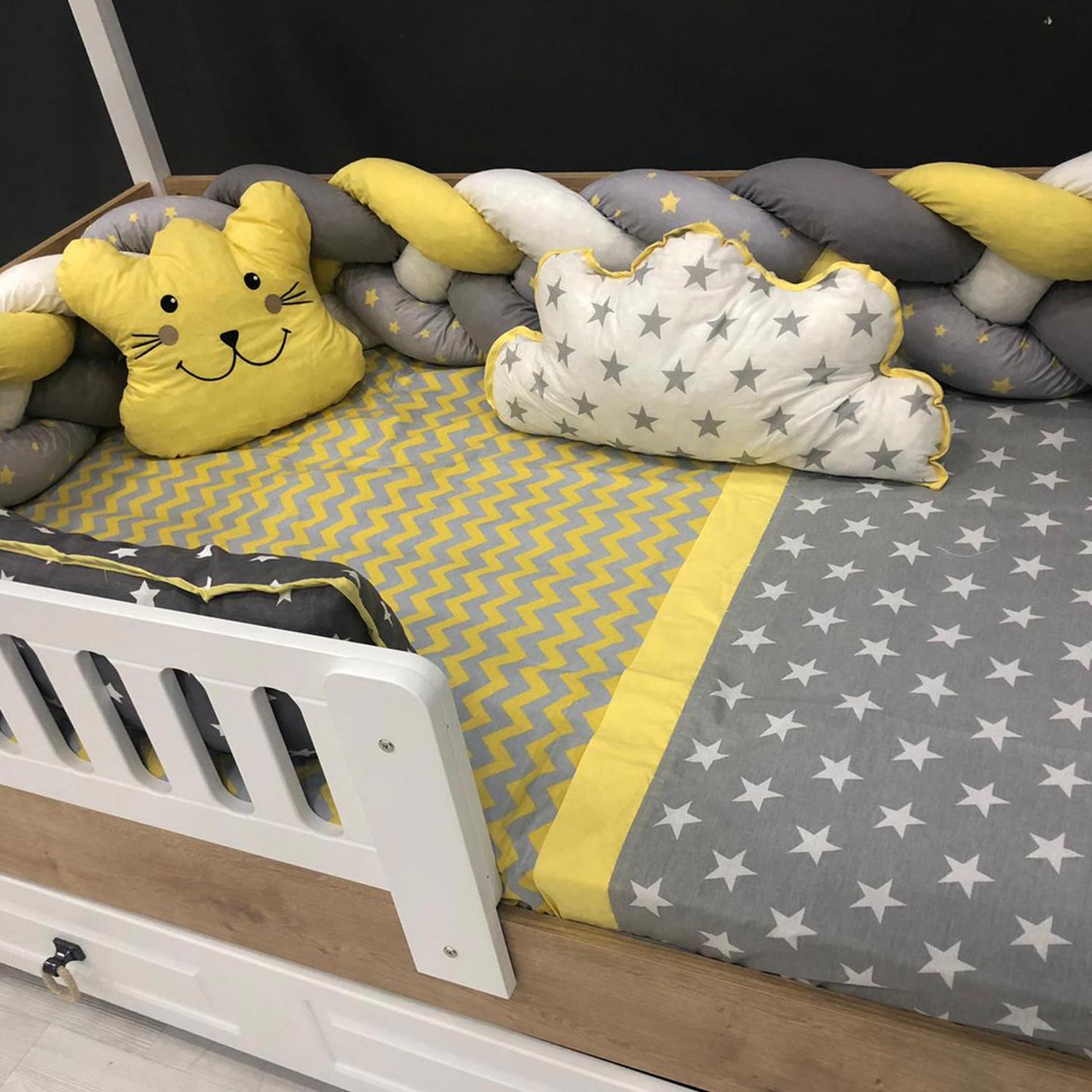 Mini Baby Örgülü Uyku Seti 100x200 cm Sarı