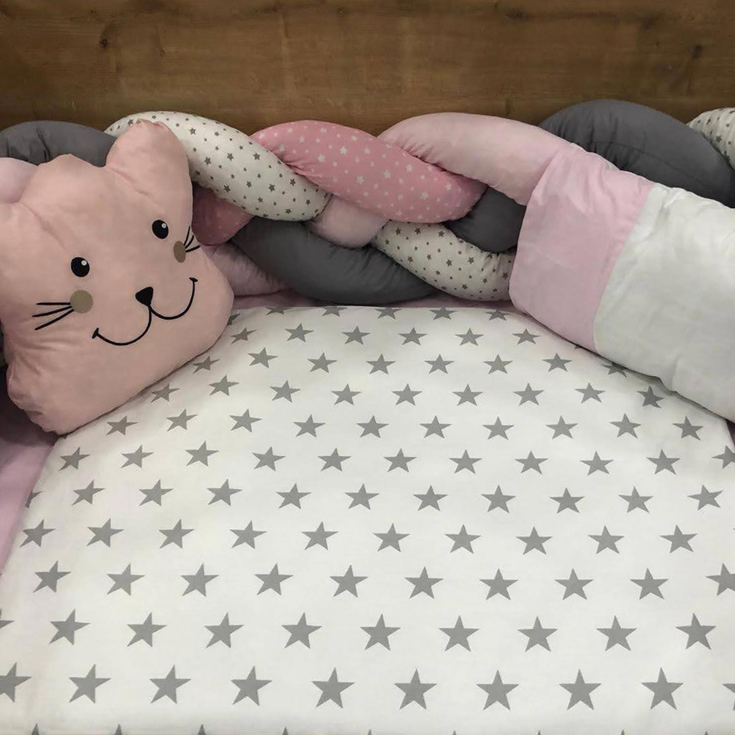 Mini Baby Örgülü Uyku Seti 70x130 cm Pembe