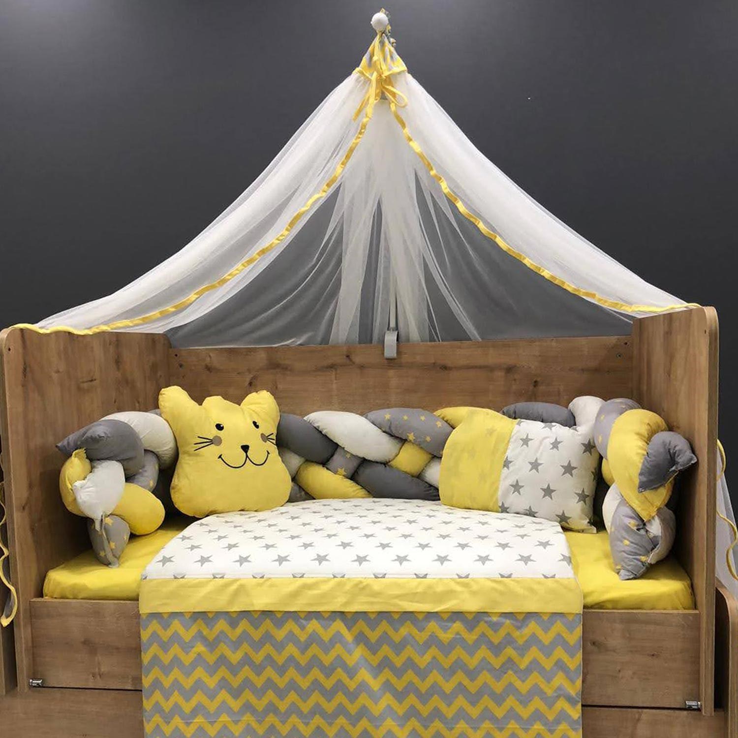 Mini Baby Örgülü Uyku Seti 70x130 cm Sarı