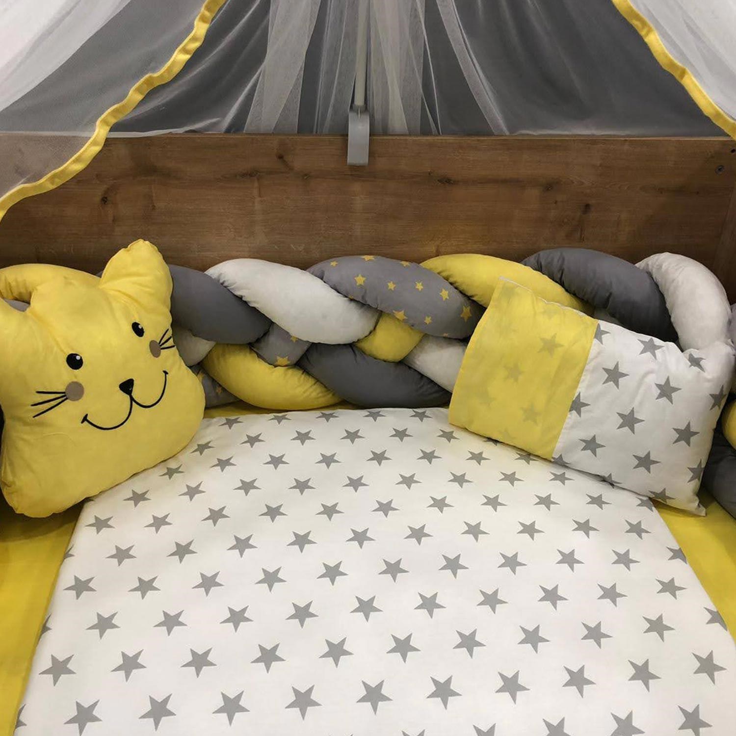 Mini Baby Örgülü Uyku Seti 80x130 cm Sarı