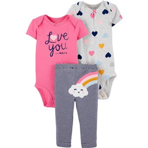 Carter's Layette 3'lü Bebek Takımı 1J560010 Pembe