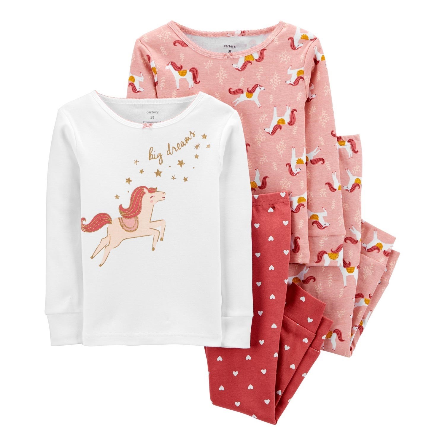 Carter's 4'lü Çocuk Pijama Takımı 2J115710 Beyaz-Pembe