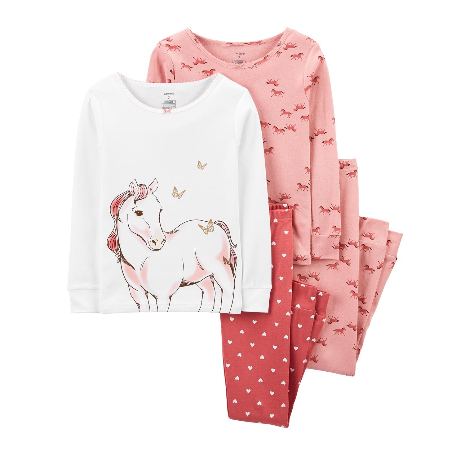 Carter's 4'lü Çocuk Pijama Takımı 3J117310 Beyaz-Pembe