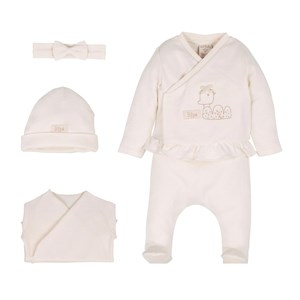 İdilbaby Organik Zıbın Bebek Takımı 13969 Ekru