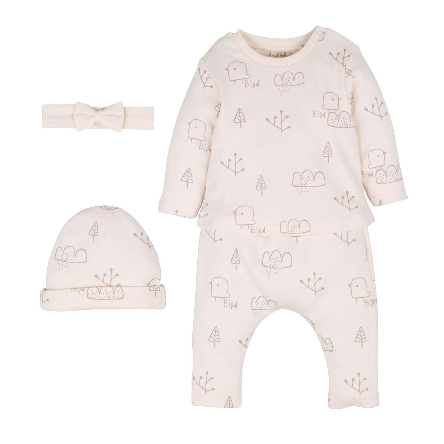 İdilbaby Organik 4'lü Bebek Takımı 13972 Ekru