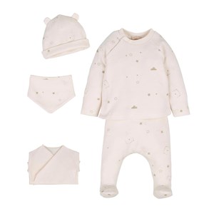 İdilbaby Organik Zıbın Bebek Takımı 13977 Ekru