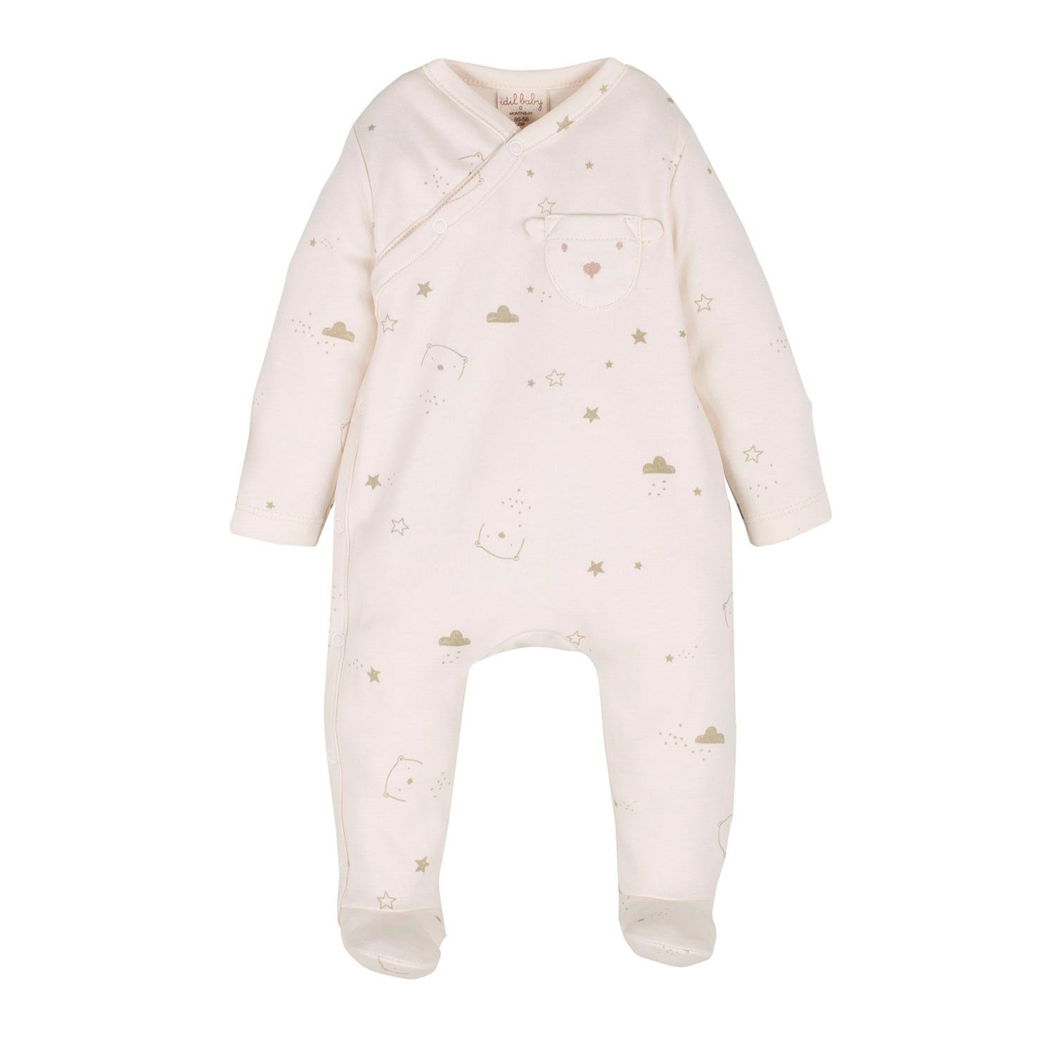 İdilbaby Organik 4'lü Bebek Tulum Takımı 13979 Ekru