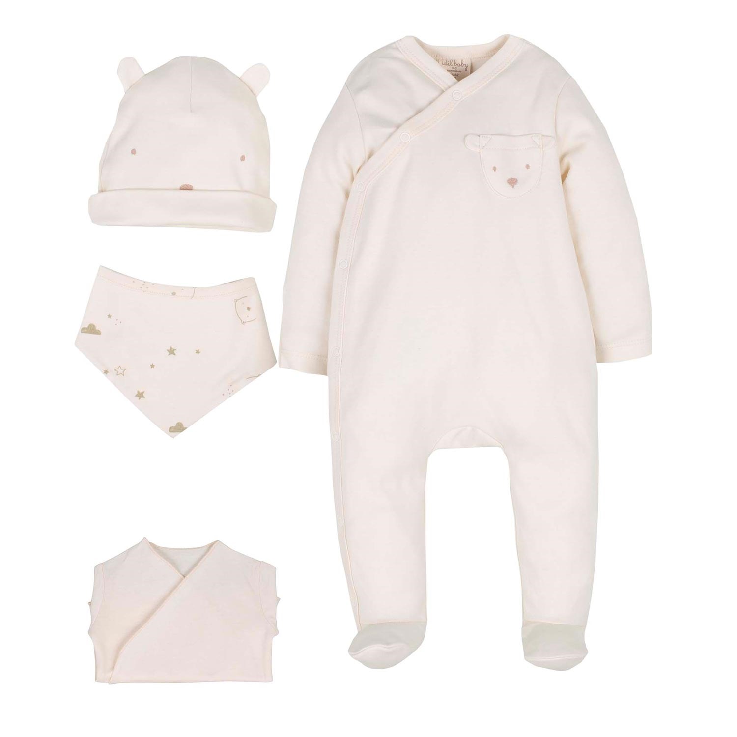 İdilbaby Organik Tulum Bebek Takımı 13980 Ekru