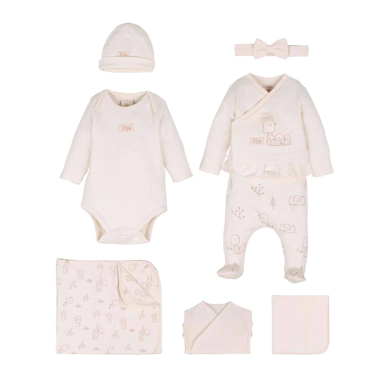 İdil Baby 8'li Bebek Hastane Çıkış Seti 13974 Ekru