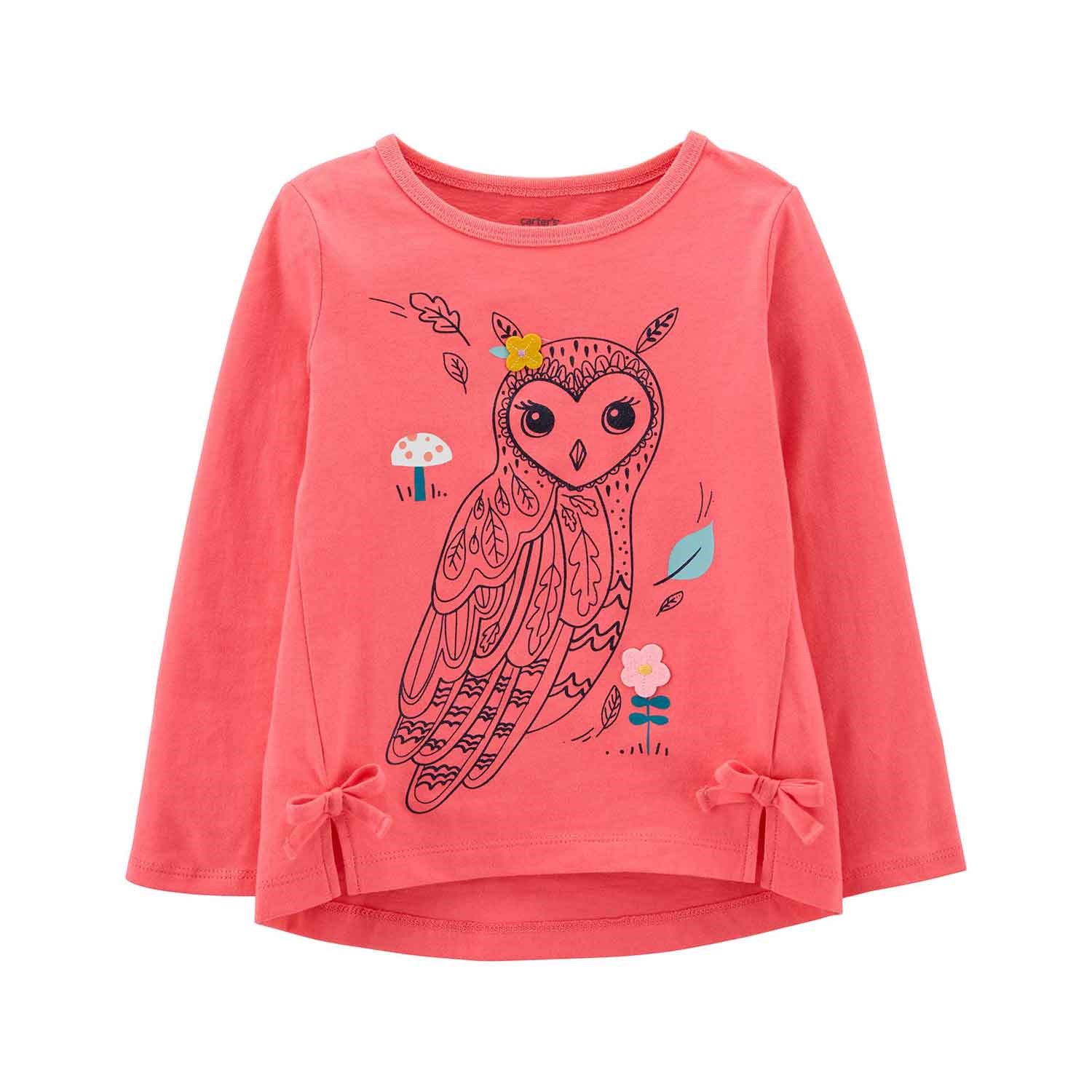 Carter's Baykuş Çocuk T-shirt 2J133310 Pembe