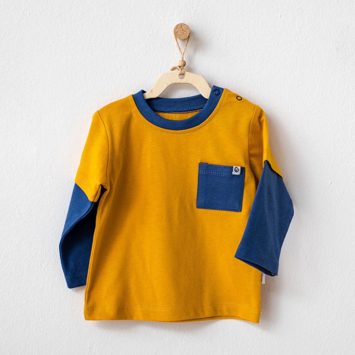 Andywawa Uzun Kollu Kamp Ayısı Bebek Tshirt AC21082 Hardal