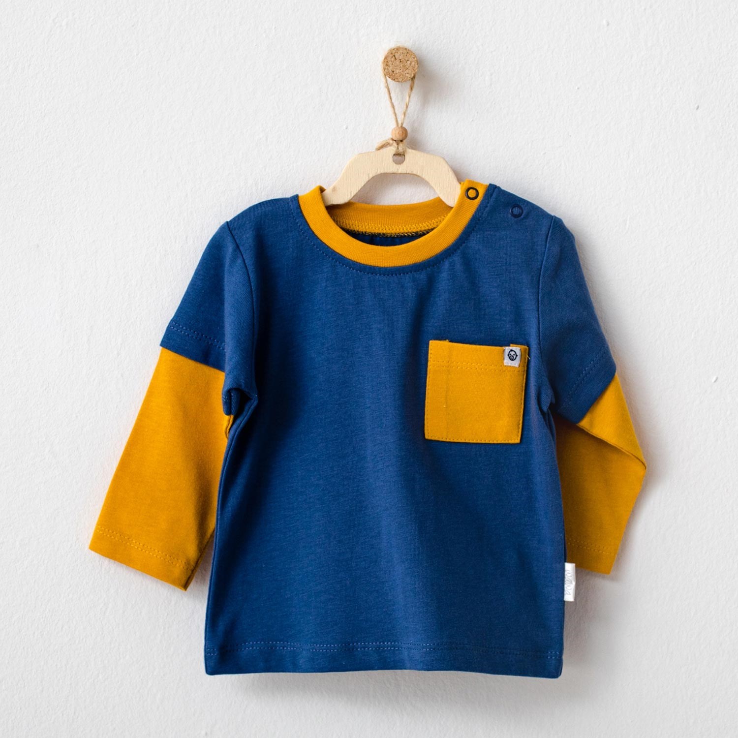 Andywawa Uzun Kollu Kamp Ayısı Bebek Tshirt AC21082 İndigo