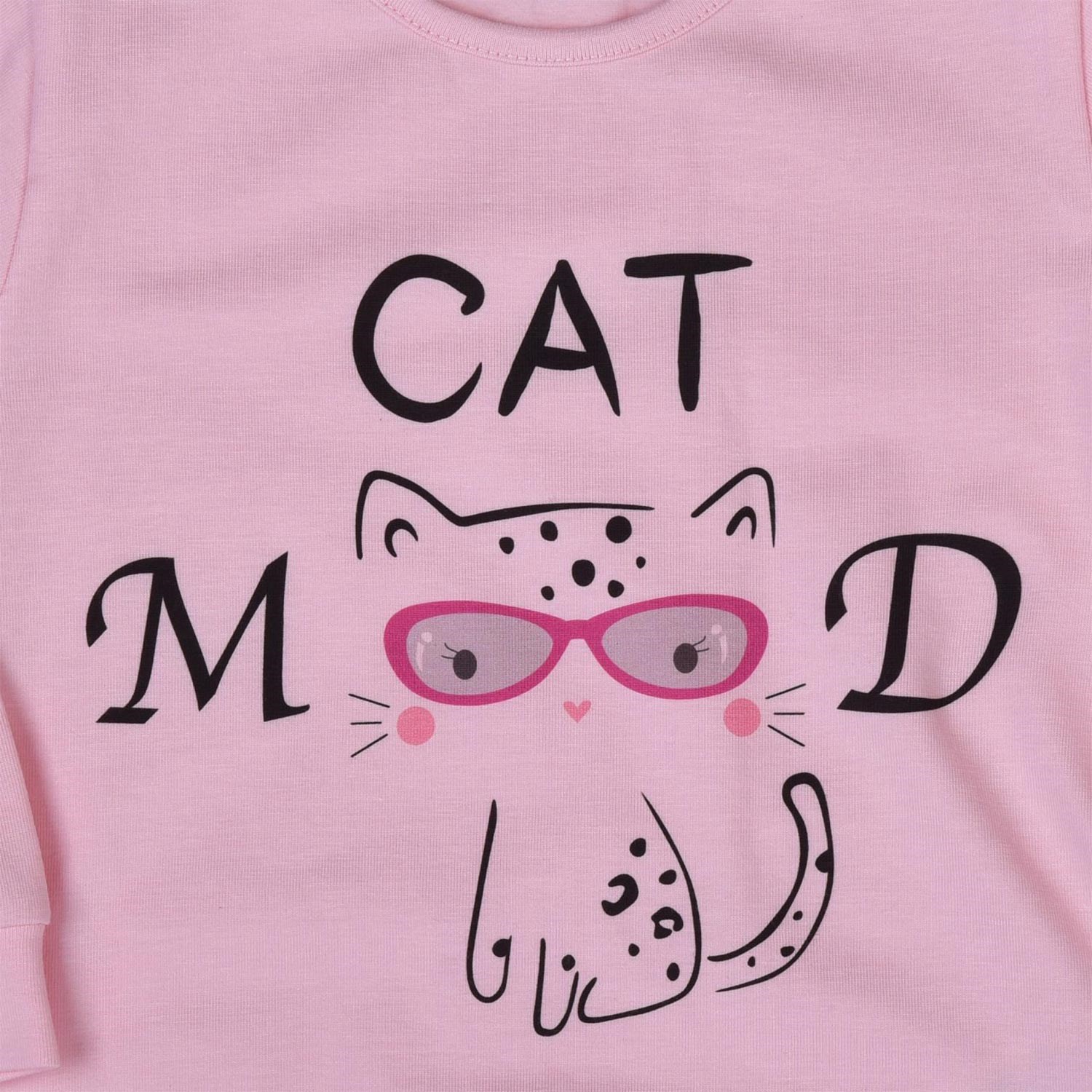 Kitikate Cat Çocuk Pijama Takımı S00644 Beyaz-Pembe