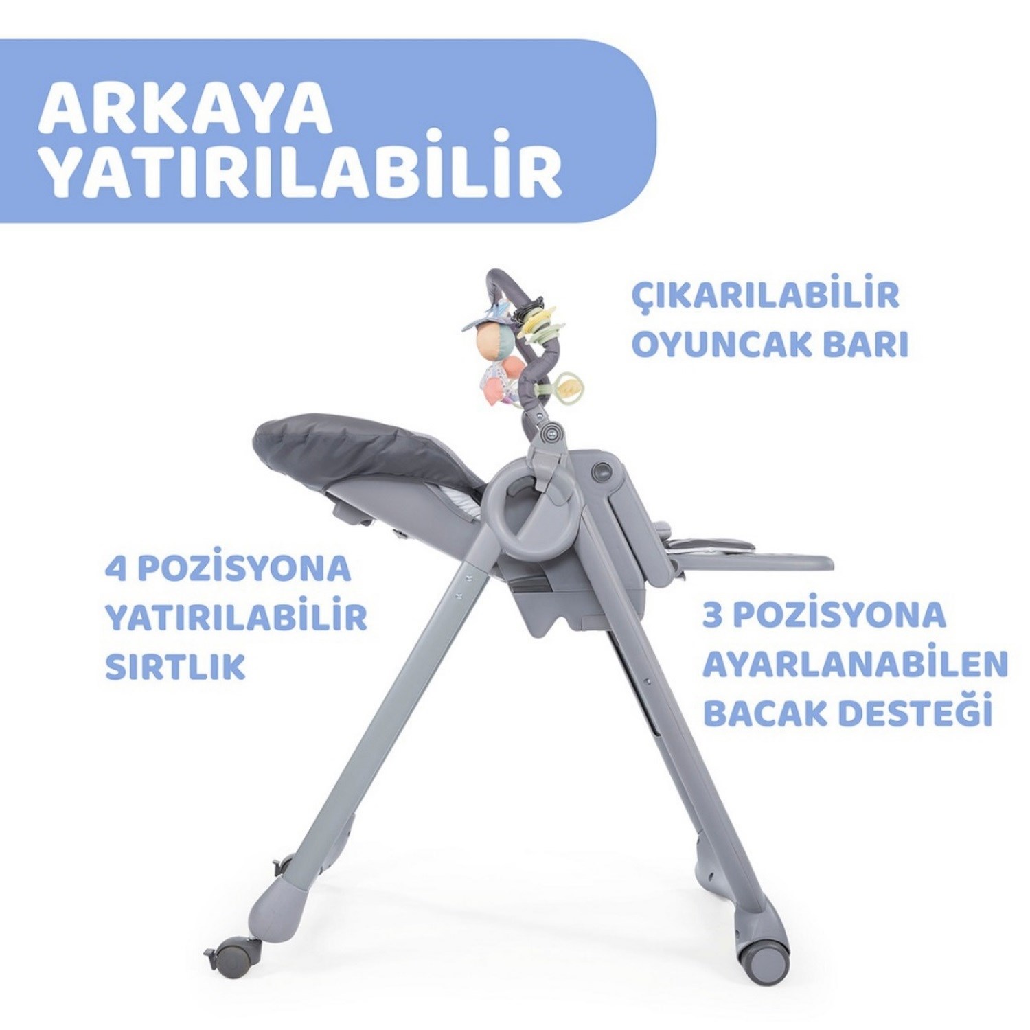 Chicco Polly Magic Relax Bebek Mama Sandalyesi Grey Melange