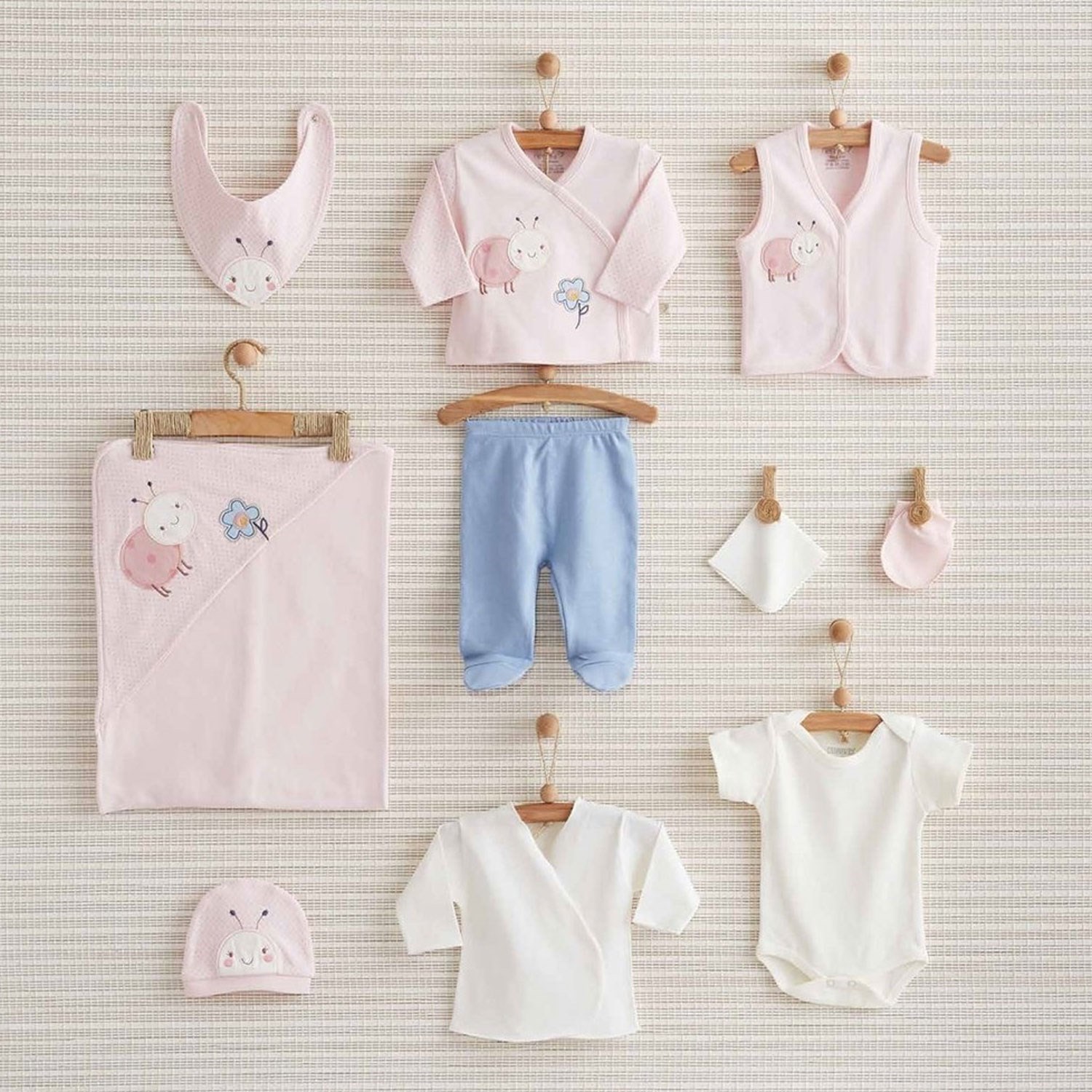 Nenny Baby Lady Bird 10'lu Bebek Hastane Çıkış Seti 145 Pembe