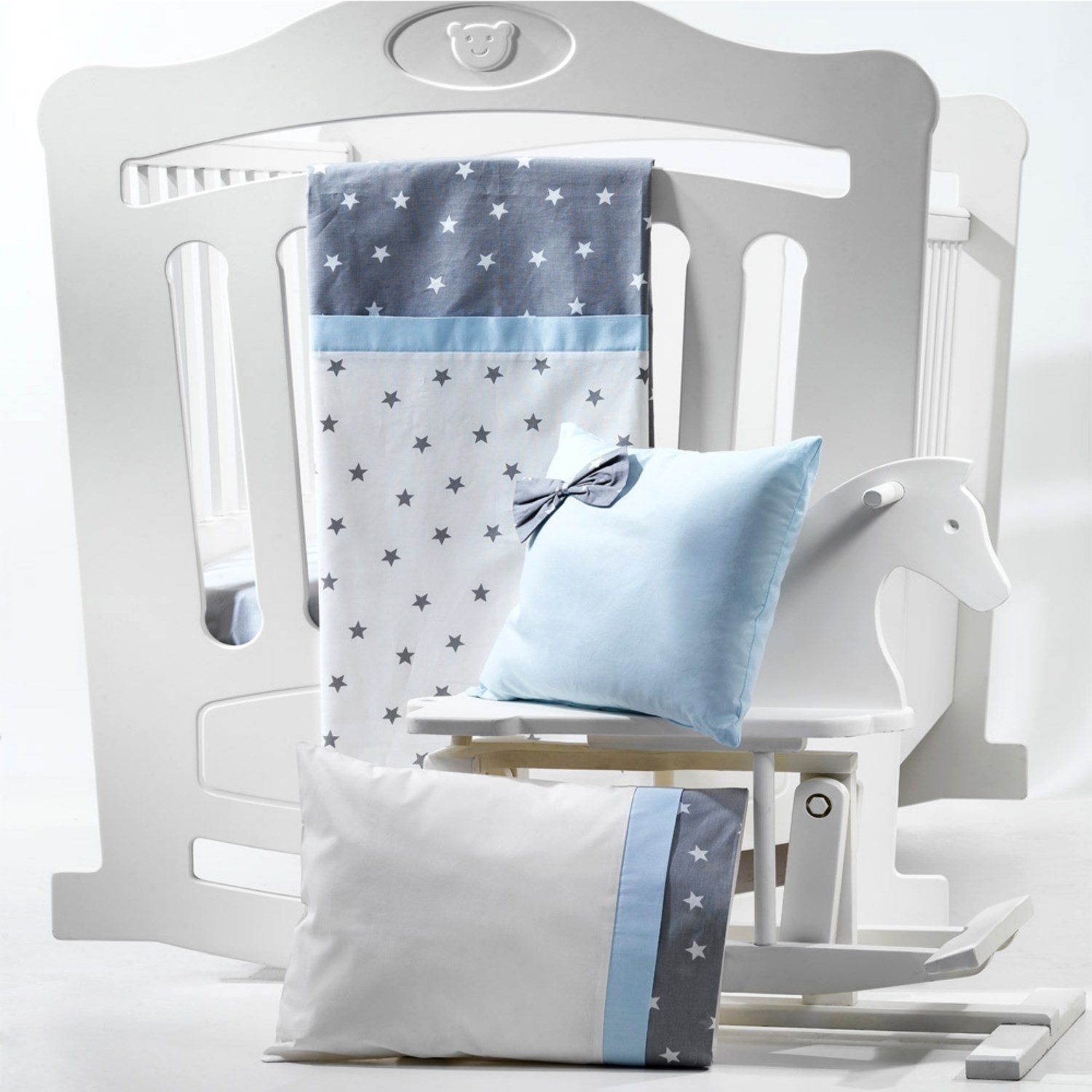 Momishop Nana Nevresim Takımı 100x150 Cm 8059 Füme-Mavi