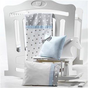 Momishop Nana Nevresim Takımı 100x150 Cm 8059 Gri-Mavi