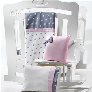 Momishop Nana Nevresim Takımı 100x150 Cm 8059 Gri-Pembe