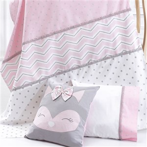 Momishop Fox Nevresim Takımı 100x150 cm 8065 Gri-Pembe