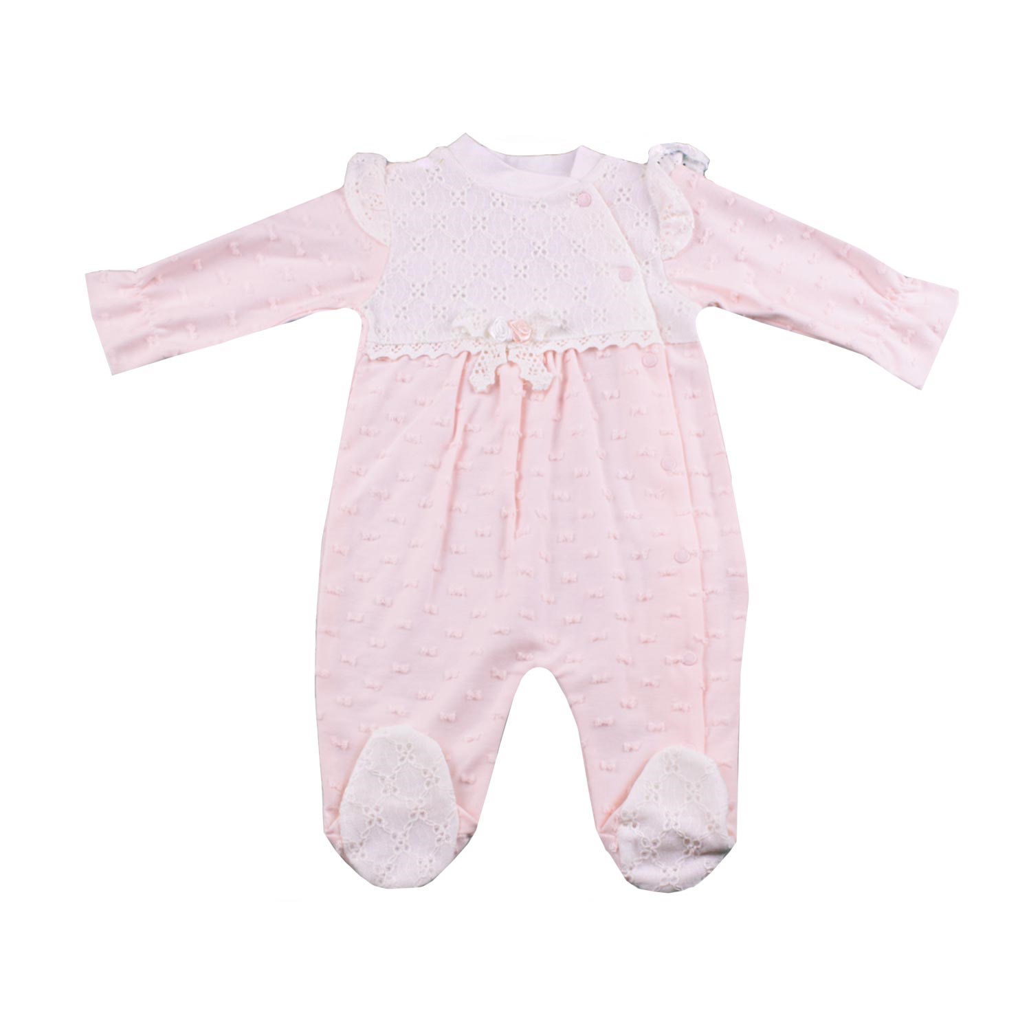 Mymio Baby Fiyonklu Patikli Bebek Tulum 2662 Pembe