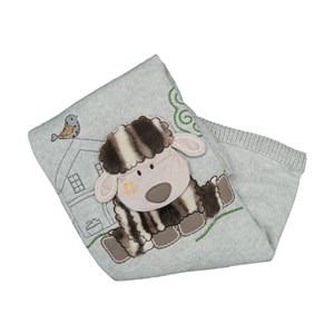 Mini Damla Triko Velsoftlu Kuzulu Bebek Battaniyesi Gri