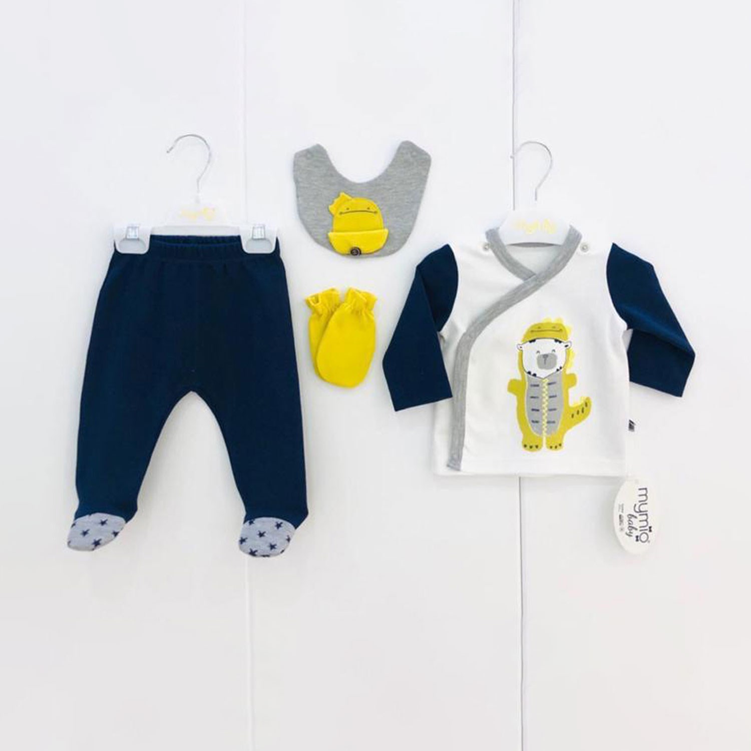 Mymio 4'lü Patikli Bebek Zıbın Takımı 2843 Lacivert