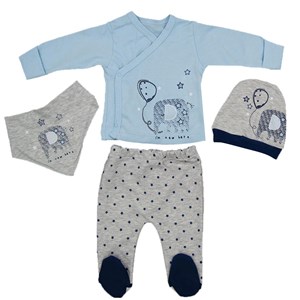 Sebi Bebe Filli 4'lü Bebek Hastane Çıkış Seti 1040 Mavi