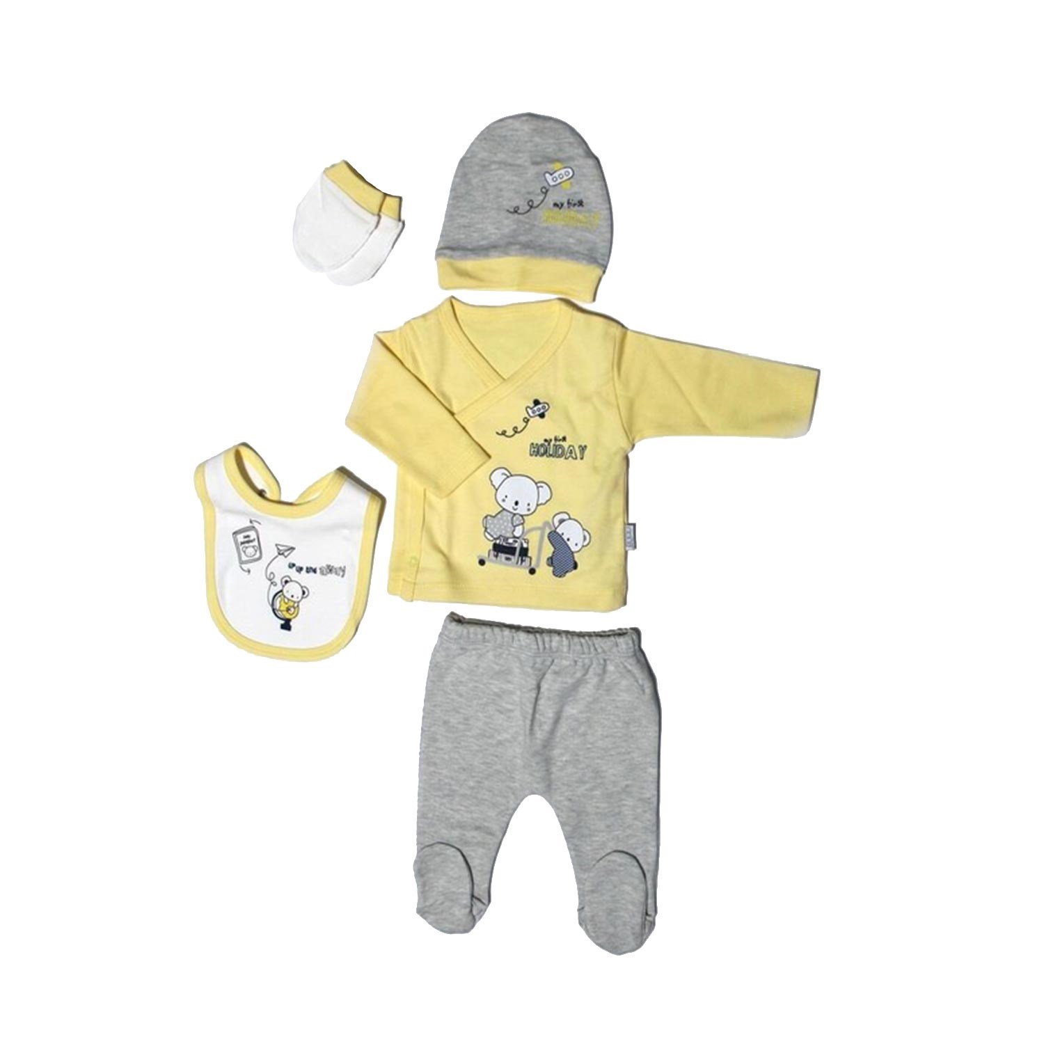 Sebi Bebe Koala 5'li Bebek Hastane Çıkış Seti 1035 Sarı