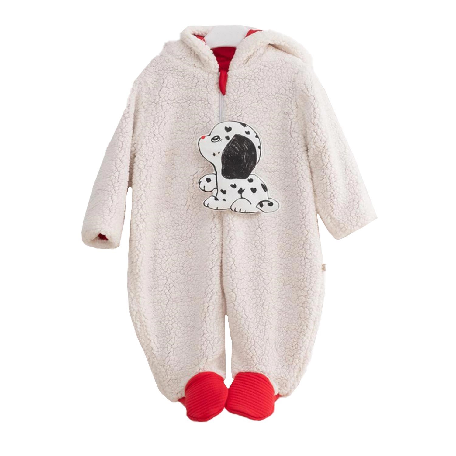 Mymio Dalmaçya Velsoft Patikli Bebek Tulumu 2769 Ekru