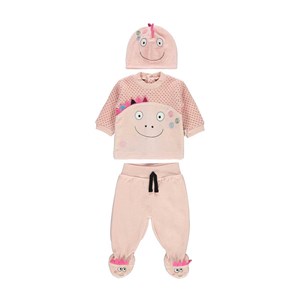 Mini Damla Dinozorlu 3'lü Bebek Takımı 44412 Somon