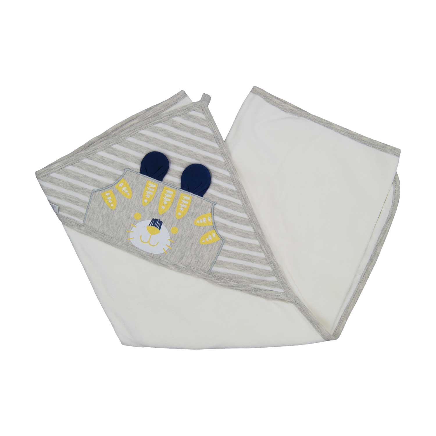 Sebi Bebe Kaplan Baskılı Bebek Banyo Havlusu 80x85 cm 8509 Sarı