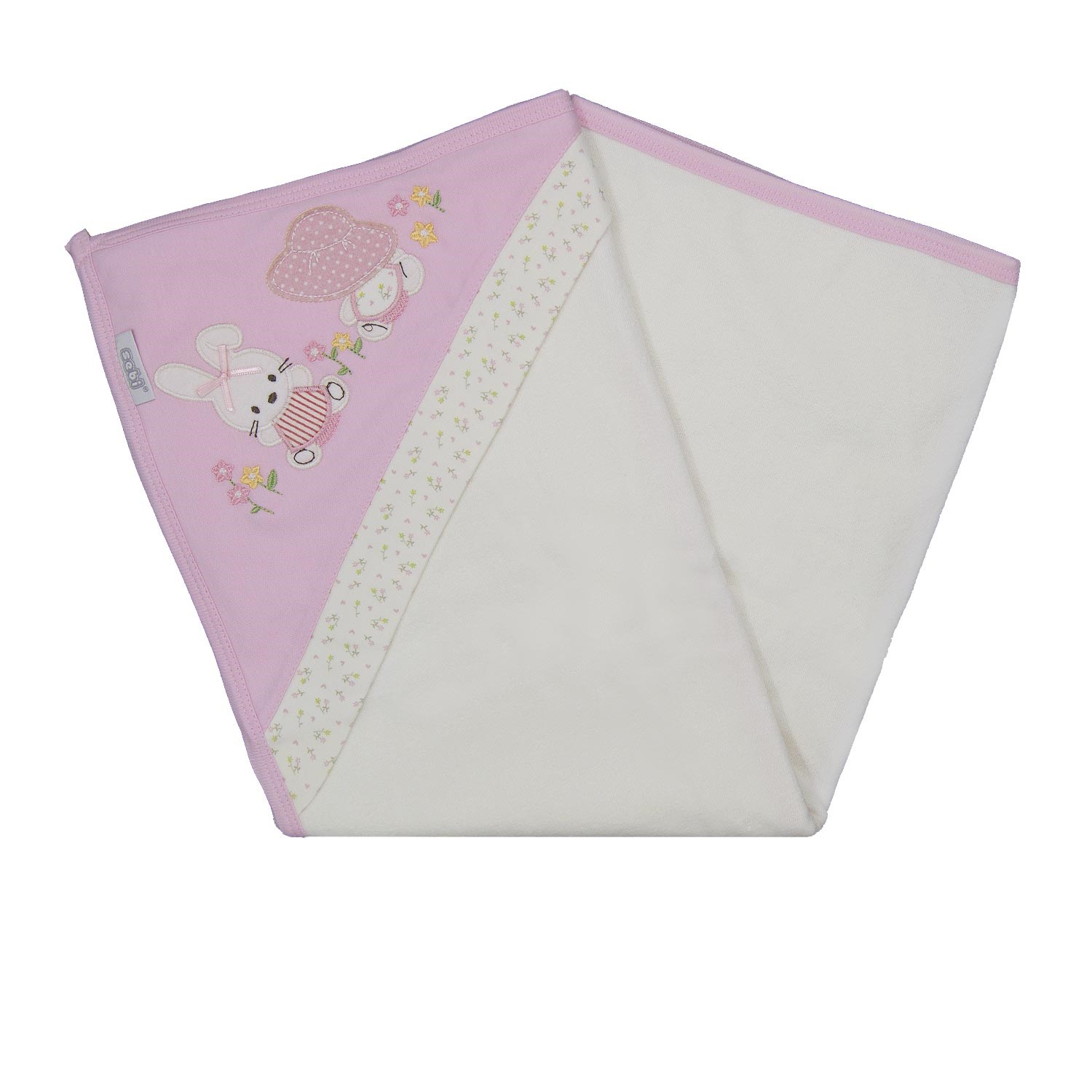 Sebi Bebe Tavşan Bebek Banyo Havlusu 80x85 cm 8508 Pembe