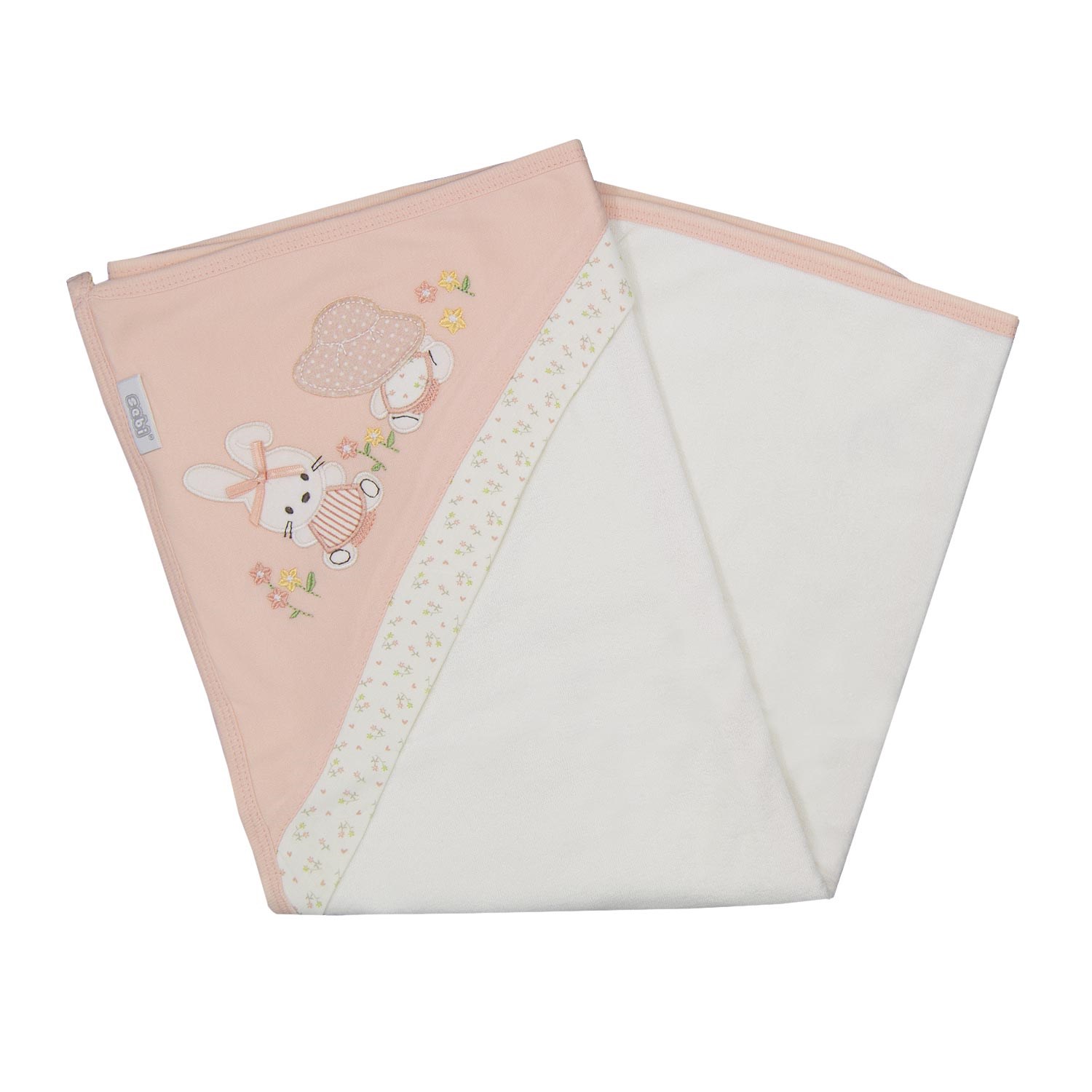 Sebi Bebe Tavşan Bebek Banyo Havlusu 80x85 cm 8508 Pudra