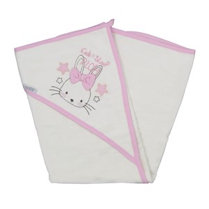 Sebi Bebe Tavşanlı Bebek Banyo Havlusu 80x85 cm 8506 Pembe