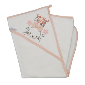 Sebi Bebe Tavşanlı Bebek Banyo Havlusu 80x85 cm 8506 Yavruağzı