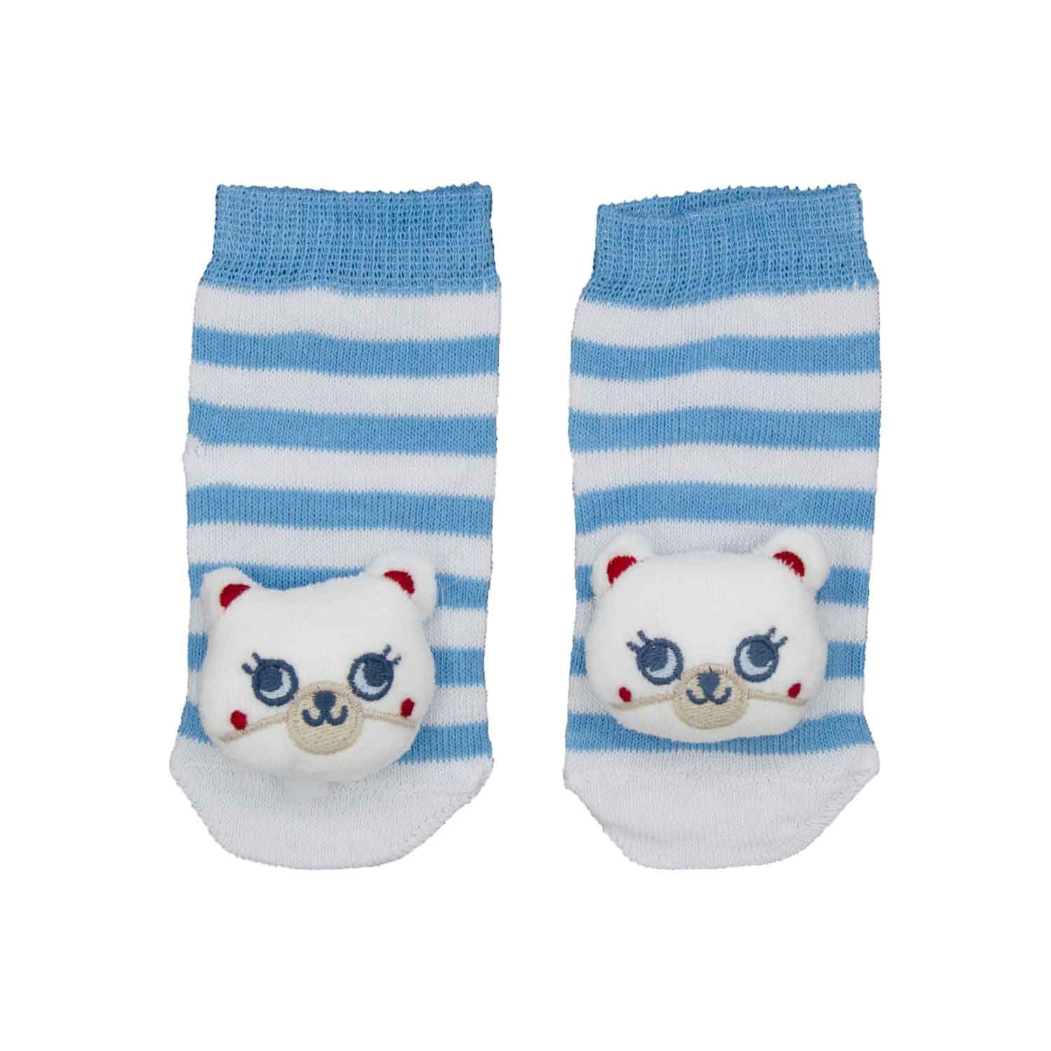 Minidamla Çıngıraklı Bebek Çorap 0-3 Ay 41893 Mavi