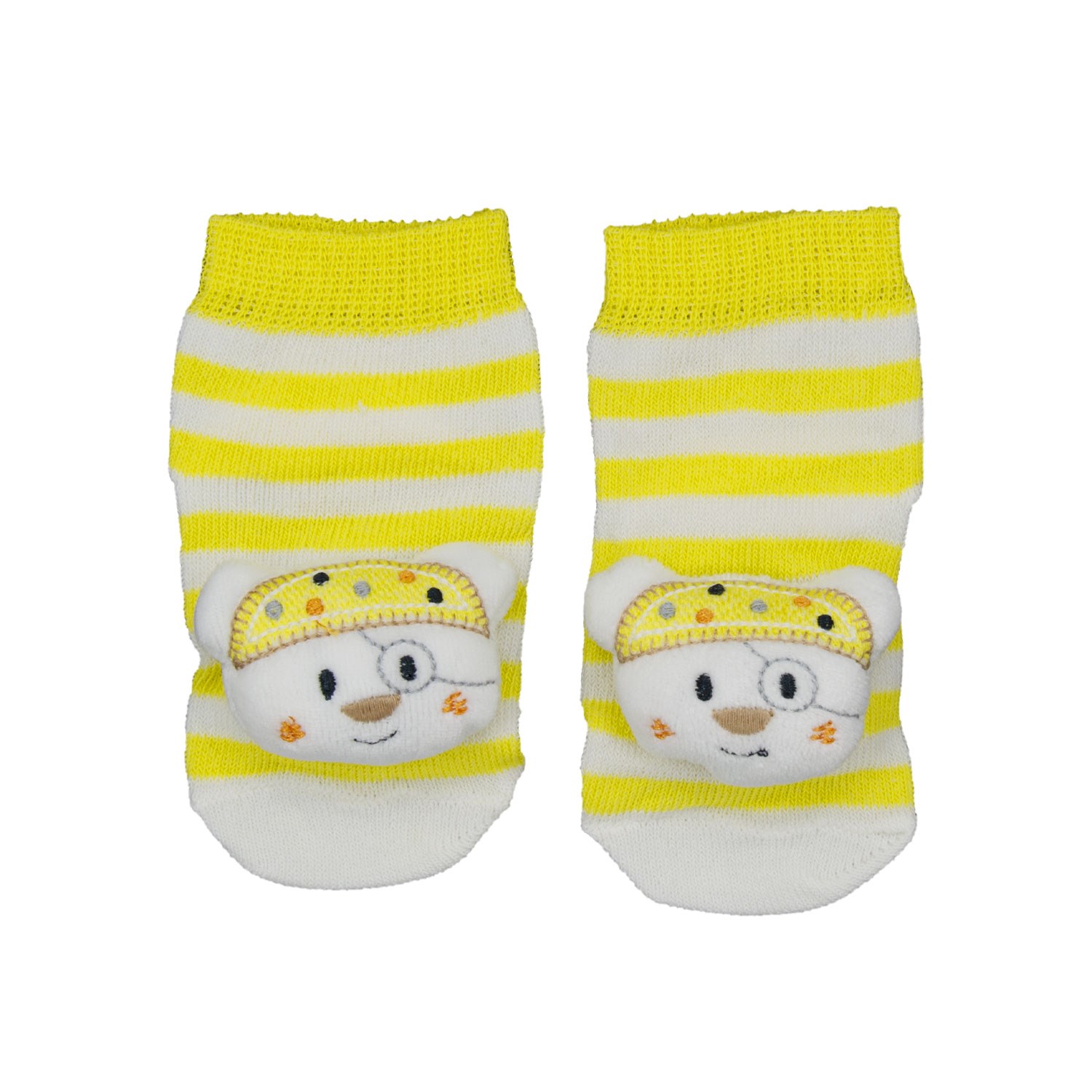 Minidamla Çıngıraklı Bebek Çorap 0-3 Ay 41893 Sarı