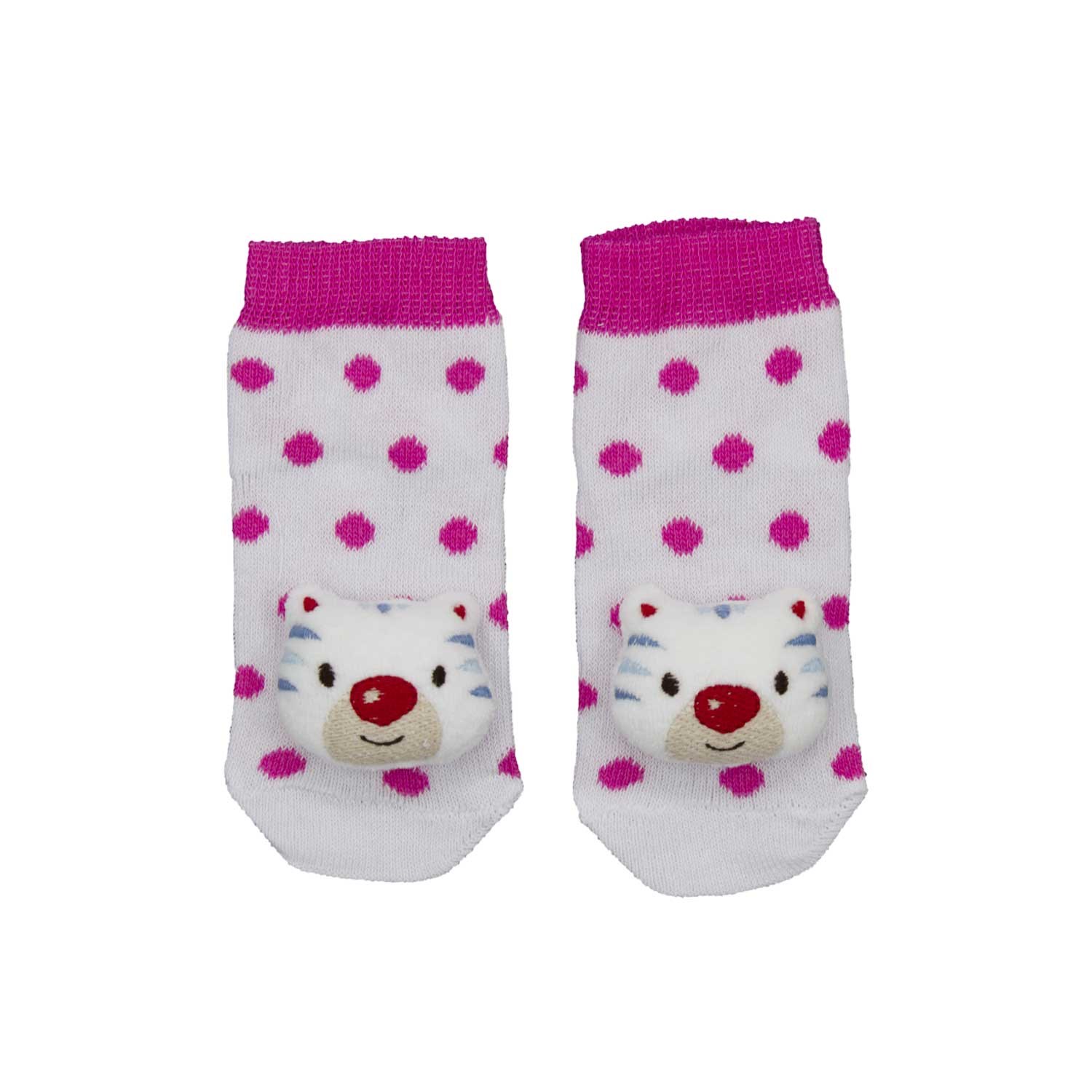 Minidamla Çıngıraklı Bebek Çorap 0-3 Ay 41893 Koyu Pembe