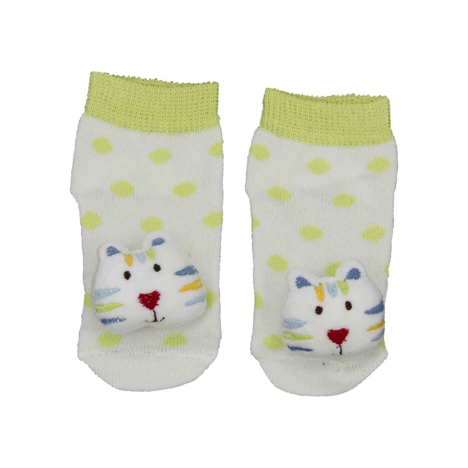 Minidamla Çıngıraklı Bebek Çorap 0-3 Ay 41893 Yeşil