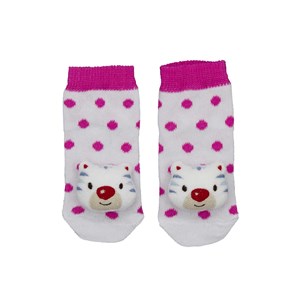 Minidamla Çıngıraklı Bebek Çorap 0-3 Ay 41893 Koyu Pembe