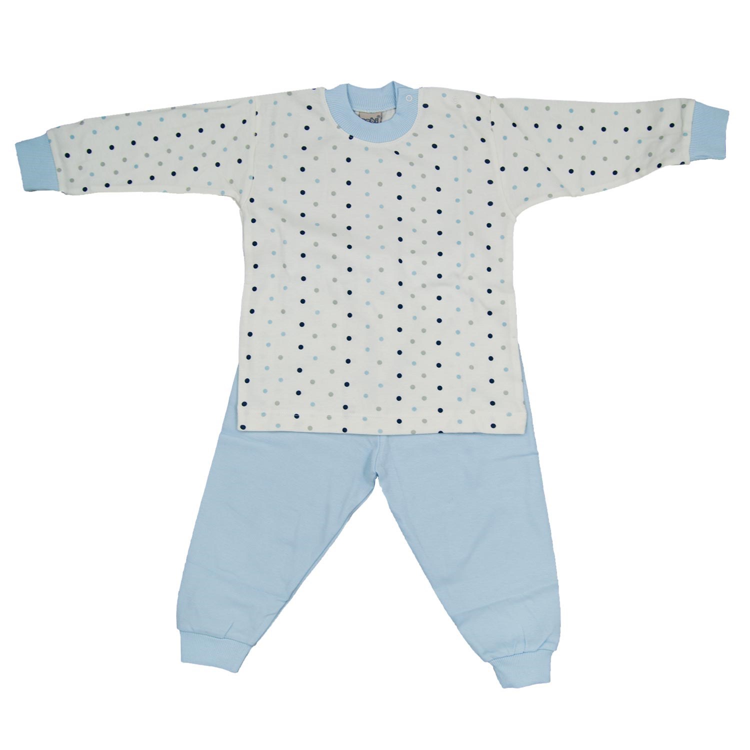 Sebi Bebe Puantiyeli Bebek Pijama Takımı 2401 Mavi