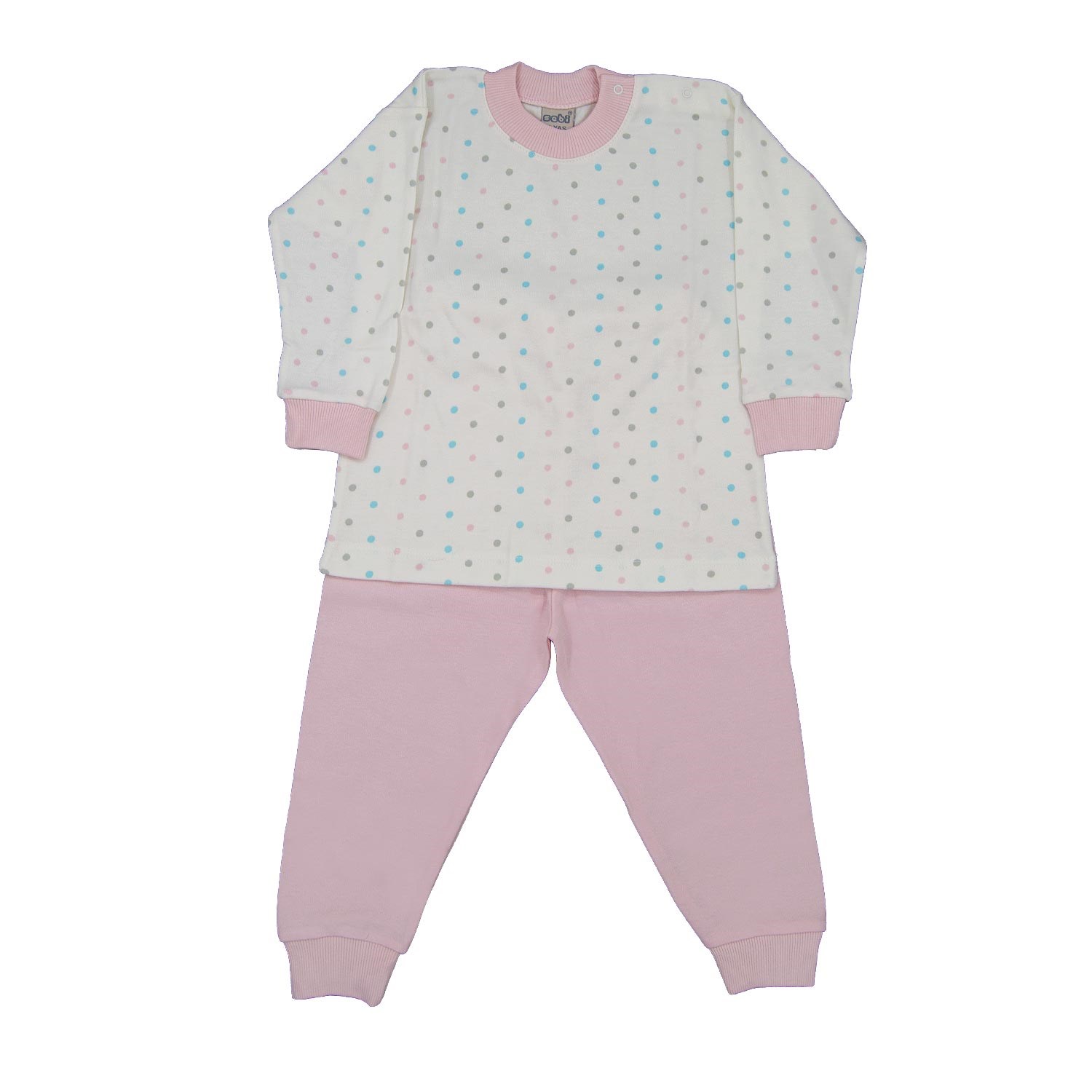 Sebi Bebe Puantiyeli Bebek Pijama Takımı 2401 Pembe
