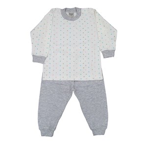 Sebi Bebe Puantiyeli Bebek Pijama Takımı 2401 Gri